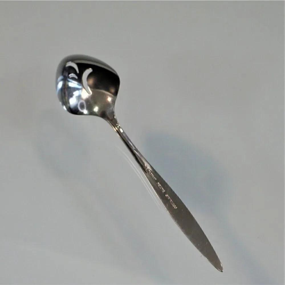 Vintage Oneidacraft Wintersong Pattern Deluxe Stainless Slotted Serving Spoon